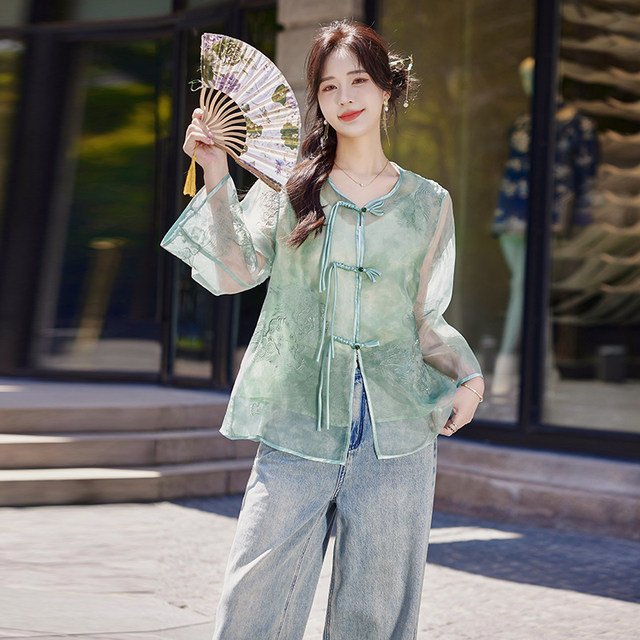 24 summer new style national style embroidered sun protection jacket