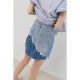Hot girl style, asymmetric contrasting colors, hip-covered high-waist denim skirt for women, summer 2025 new design short skirt