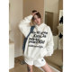 KTDA National Chao Basic Letter Couple Foaming Printing and Velvet Sweater Men and Women's Autumn Loose Loose Top