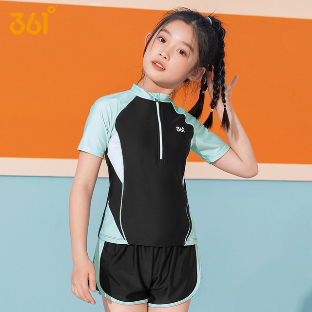 361 children's swimsuits for girls, middle and older children in hot springs 2025 new junior high school girls professional split swimsuits