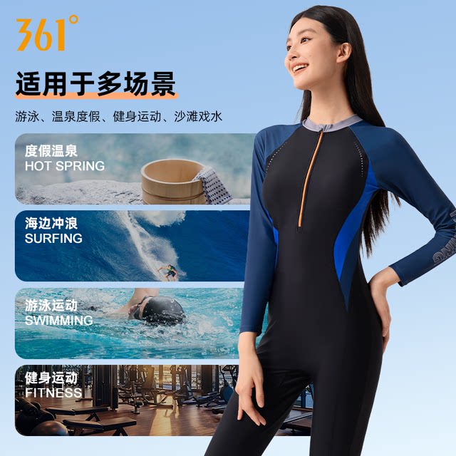 361 swimsuit women's one-piece sun protection long-sleeved long pants jellyfish suit wetsuit snorkeling full body surfing winter swimsuit