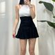 Summer high -waisted slimmer horn -shaped half -body mini skirt female simple wild tight A -line pleated pants skirt