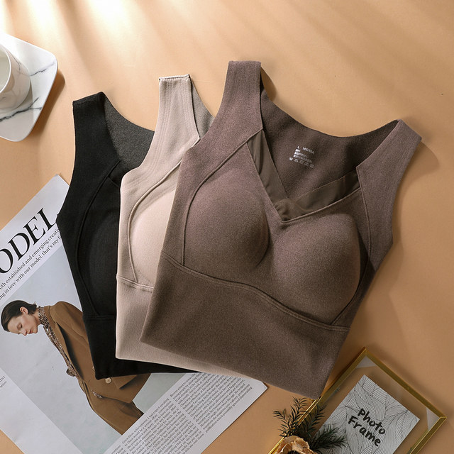 Graphene Warm Vest Women's 25 Autumn Heating Vest With Chest Pad Women's Furted Winter Base Stand Top