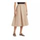 Foreign trade original Hepburn style side zipper pocket imported Ma cotton temperament elastic waist umbrella skirt skirt
