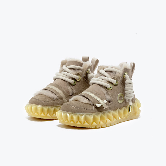 OETZI Iceman Oz jelly shoes winter high-top snow boots for women, fur integrated ugly shoes for men, the same style in shopping malls