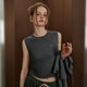 UNIFREE simple knitted cardigan sleeveless vest two-piece miu-style dressing high-zhishen slim fit top