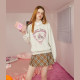 UNIFREE retro round neck sweatshirt for women loose college style Korean style ins versatile top