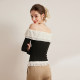 White Deer Amazing Wooden Ear, Shoulder Shirt 2025 Spring New Temperament Slim Slim Strang Long Sleeping Shirt Female
