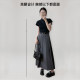 2024 new front and rear pleated suit skirt for women in autumn and winter retro high waist drooping slim pleated midi skirt
