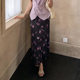 
HO TIME 2025 summer new style retro print high waist slim skirt hip pencil skirt