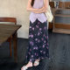 
HO TIME 2025 summer new style retro print high waist slim skirt hip pencil skirt