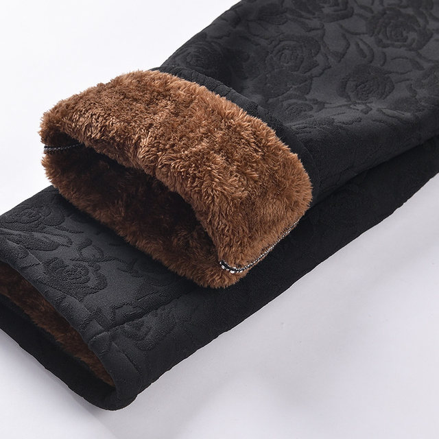 Middle-aged and elderly women's warm cotton pants, elderly pants, thickened outer wear, loose large size mom pants, plus velvet pants, grandma pants