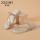 ZhuoSini wears sandals for one shoe and two wears women's 2025 summer wears rhinestone thick-soled sandals for half-mopping wedge clip toe
