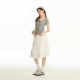 CyNi gentle style versatile white spliced ​​cake skirt long skirt skirt women's design sense French high waist slim o