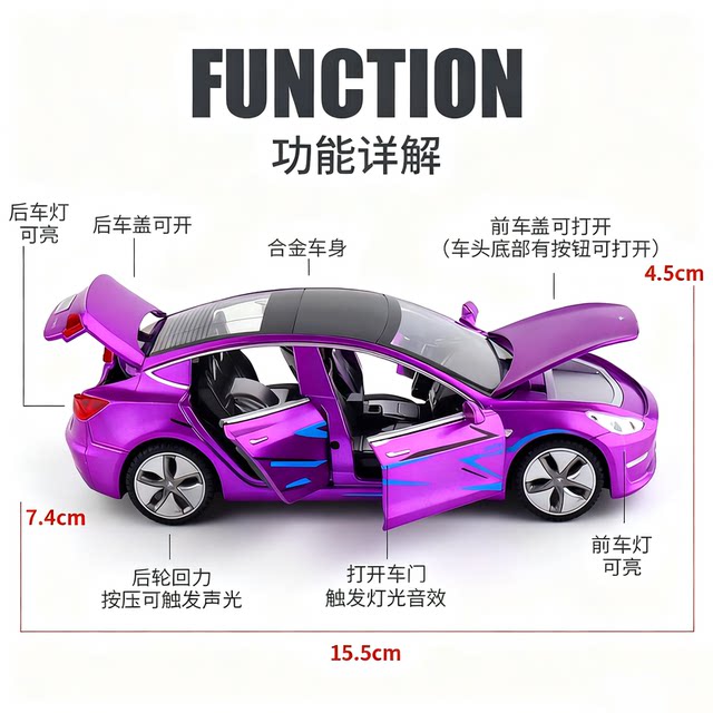 2025 new Tesla MODEL3 alloy car model simulation collection children's toys boy birthday gift
