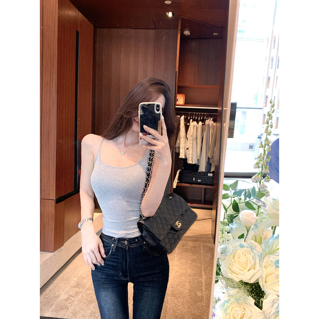 JustQin2025 new sexy suspender top slim and beautiful back shirt for women