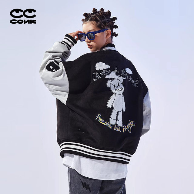 CONKLAB Bear Baseball Wear Men's Trendy Brand 2024 Spring and Autumn ...