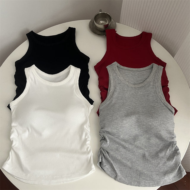 Korean version is thin, pure desire, font sports suspender vest, female chest pad, bottoming, wearing American hot girl sexy