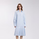 ELLE French spliced ​​pleated shirt skirt for women 2025 summer new elegant niche dress
