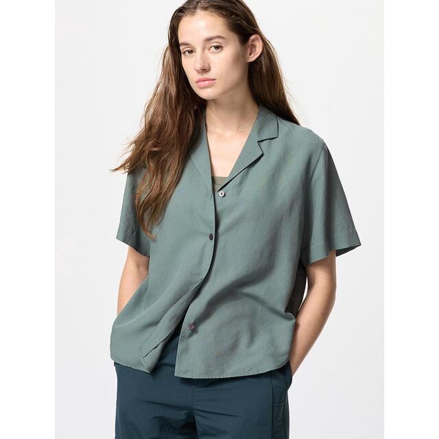 Can be returned within 1 hour Korean direct mail uniqlo shirt linen short sleeve authentic fashion versatile comfortable simple
