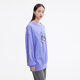 Spring new loose and versatile casual relaxed shoulder flower printed sweatshirt
