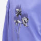 Spring new loose and versatile casual relaxed shoulder flower printed sweatshirt
