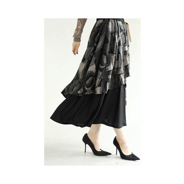 Japan Direct Mail compatible with S3L unique midskirt with flared overlapping pattern trendy and high-end

