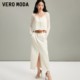 Vero Moda Outlet Skirt in summer new street style high waist breasted water washing slit denim skirt popular