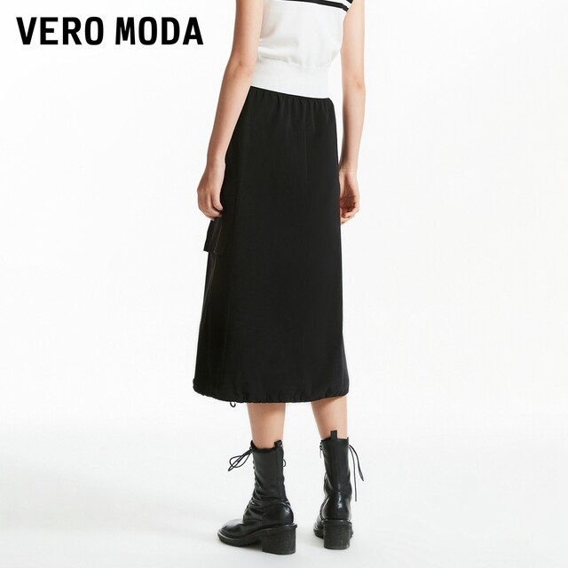 Vero Moda Outlet Skirt in summer new elastic waist A-line functional drawstring personality street style