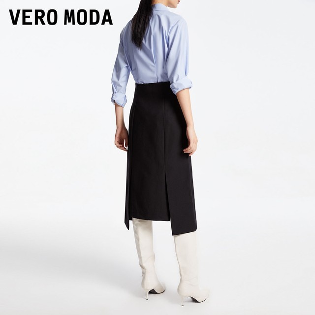 Vero Moda Outlet Skirt in summer new high-waisted A-swinging slim temperament fashionable commuter midi skirt for women