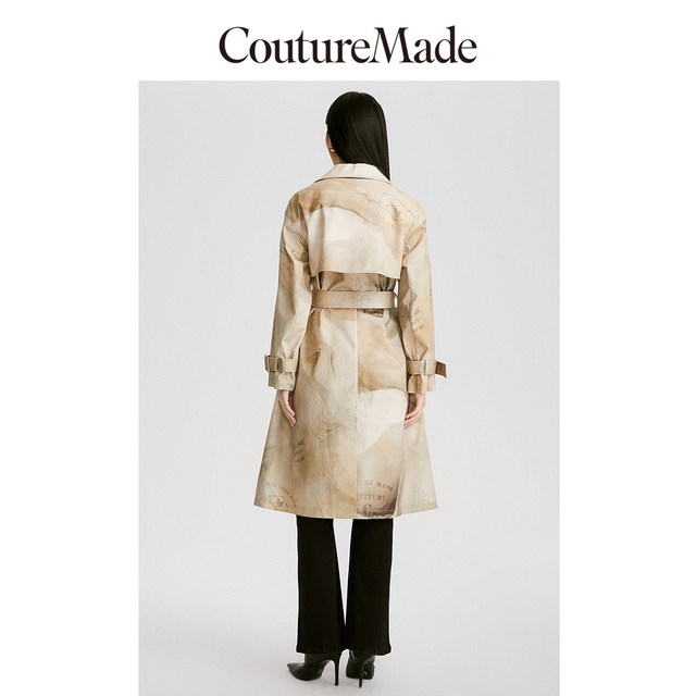 Vero Moda Outlet Trench Coat for Women Early Autumn New Elegant Temperament Versatile Print Commuter Mid-Length