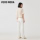 Vero Moda Outlet T-shirt for women's summer new cute heart pattern light pink knitted short-sleeved loose top