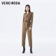 Vero Moda new jumpsuit for women's spring and autumn casual lapel high waist casual workwear nine-point straight