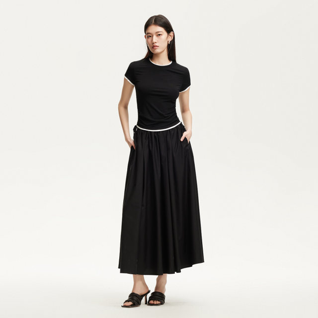 
Vero Moda Outlet Skirt 2025 Summer New High Waist Dangle Wide Edition Large Swing Umbrella Skirt All-match High-end