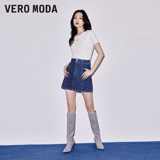 Vero Moda Outlet Skirt in summer new pure cotton high waist A-line skirt short skirt casual and versatile women's trend