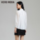 Vero Moda Outlet shirt for women in spring and summer new H-style bow slightly transparent seven-point puff sleeve sweet top