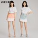 Vero Moda Outlet Skirt New Summer Cherry Smile High Waist Denim Short Skirt Fashion Gradient Color