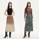 Vero Moda Outlet denim skirt summer new A-version breasted wash retro stylish long skirt trendy