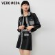 Vero Moda Outlet Skirt for Women in Summer New Houndstooth Check Spliced ​​Short Sheepskin Short Skirt for Versatile