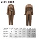 Vero Moda new jumpsuit for women's spring and autumn casual lapel high waist casual workwear nine-point straight