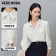 Vero Moda Outlet shirt for women spring and summer new bow ribbon seven-point puff sleeve commuting temperament top