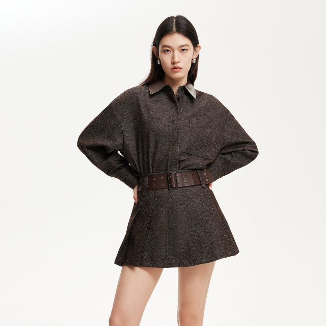 Vero Moda Outlet Skirt 2025 Summer New Shopping Mall same high-waist A-swing pleated short skirt fashionable and age-reducing