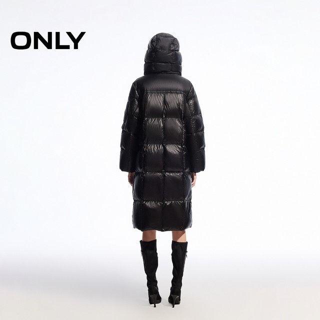 ONLY Outlet Winter 90 White Goose down jacket for fashionable avant-garde cocoon type long down jacket for women
