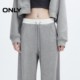 ONLY Summer Fashion Simple Loose Contrast Embroidered Elastic Rope Casual Pants for Women