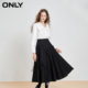 ONLY2025 summer new fairy style fashionable mid-length high-waisted slim A-line skirt bow skirt for women