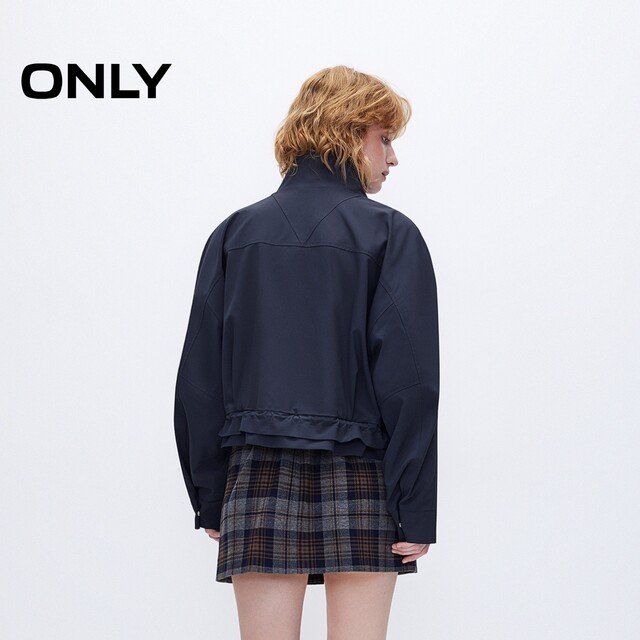 ONLY Outlet 2025 summer new fashion casual style short loose turtleneck windbreaker jacket for women