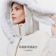 ONLY Outlet Winter 90 White Goosevelt Warm Fur Collar Loose Hooded Down Jacket for Women