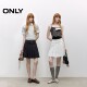ONLY2025 summer new style college style solid color A-line texture embroidered pleated skirt high waist short skirt skirt women