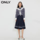 ONLY Summer Fashionable Versatile Striped Navy Lapel Short Shirt for Women