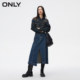 ONLY Summer Temperament High-waisted Slit A-line Denim Mid-length Skirt for Women